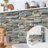 3-Pieces Peel and Stick Backsplash Tiles for Kitchen 4"x 12" PVC Self-Adhesive Subway Matte Faux Stone Wall Panel