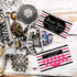 Jewelry Loyalty Cards | 50 Pack Thank You Notes | Black and Pink Stripe with Gold Dots | 5 Bling Buy 12 Get One Free