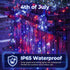 46FT 120LED 8 4th Solar Red White Blue String Lights Patriotic Light with Modes Waterproof Solar Powered Outdoor Lights