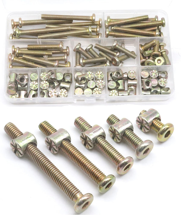 cSeao Baby Bed Screws Bolts Kit, M6 Hex Drive Socket Cap Bolts Barrel