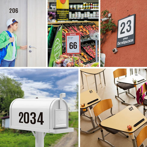 Reflective Mailbox Numbers Sticker, 3 Sets Large 0-9 Self Adhesive Vinyl for Outside, Waterproof Address Numbers