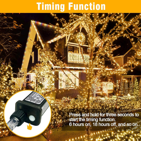100FT 300 Warm White String Lights LED Extra Long Waterproof Fairy Lights on Clear Wire, Plug-in Indoor Outdoor