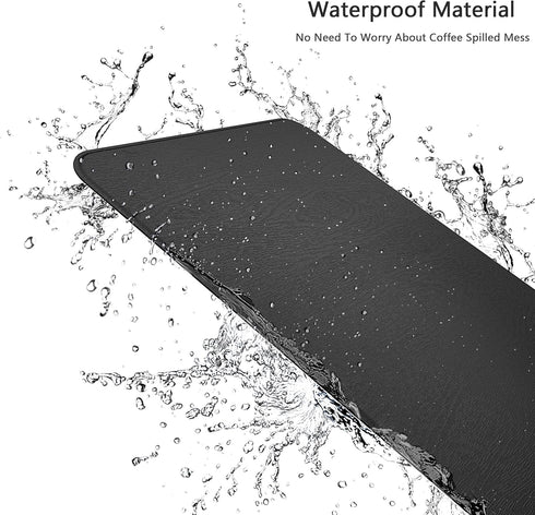 Hard Mouse Pad, Ultra Thin Wood-Textured PU Leather Mouse Mat, Waterproof Non-Slip Rubber Base for Office/Home/Gaming