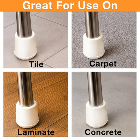 1-1/8" Set 24, Shepherd Hardware Round Non-Marking Rubber Slip-On Chair Leg Tips, Non-slip Protective Furniture Leg