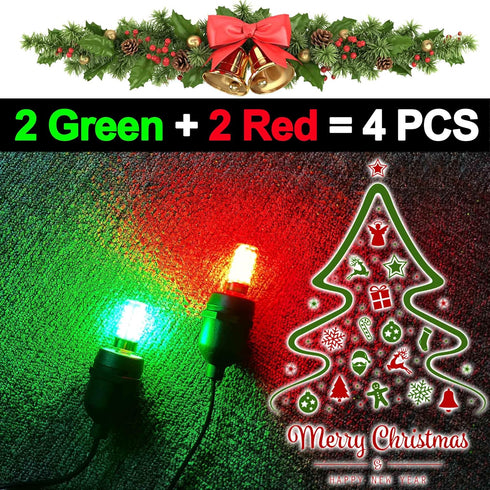 ALIDE E12 Bulb4W, 40Watt E12 C7 T6 Bulbs Bulbs,4Pack Red Green LED Candle Light Equivalent, Small Base Red Green LED