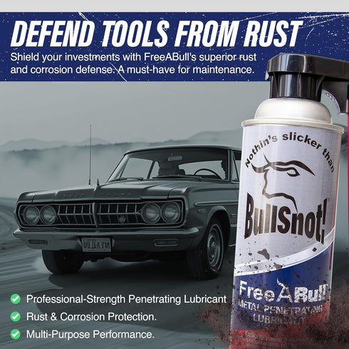 (1 BullSnot FreeABull Metal Penetrating Lubricant can) Rust & Corrosion Remove Frees Rusted Parts, Stops Squeaks