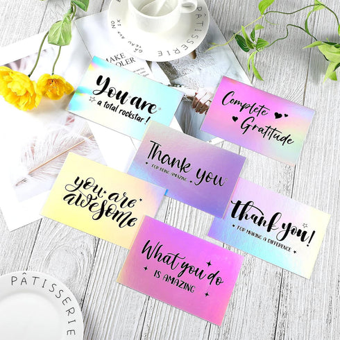 Outus 60 4 6 Inch Pcs Holographic Thank You Cards Appreciation Greeting Postcards You Are Awesome Making a Difference