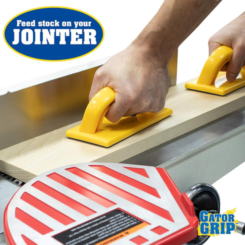 Gator Grip Safety Push Block 2 Pack, Blue Rubber Pattern for Superior Gripping Power on Router Tables