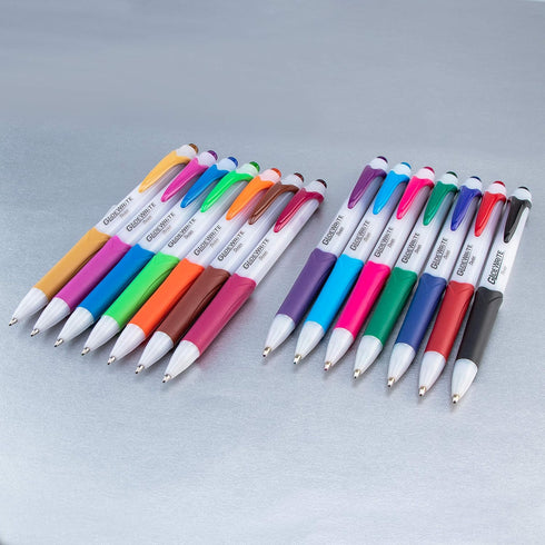 Pentel GlideWrite Ballpoint Pens, Bulk Pack of 12 BLACK Ink Pens, 1.0mm Retractable Barrel Design