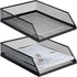 Hicarer 2 Pcs Black Metal Letter Tray, Stackable Desk Organizer for Paper Holder, 12.8 x 9.84 Inch