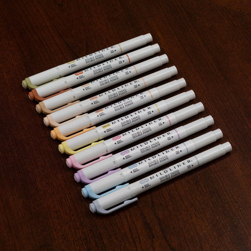 Zebra Pen Mildliner Double-Ended Highlighter Set, 10-Pack, Assorted Neutral and Gentle Ink Colors, No Bleed