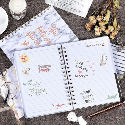 Frasukis Ruled Notebook/Journal - College Ruled Spiral Notebook, 8.5" x 6.4", Waterproof Hardcover