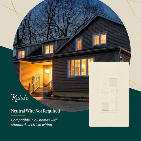 Dimmer 3-Speed 2.5A, 200W TGDSFS3-LA, TOPGREENER Kalide Combo Switch with Fan Control, Light and Fan Combination