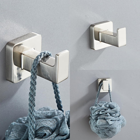 bluebyrne Set 4 Set 16In Set Brushed Nickel Bathroom Hardware Pieces,Towel Bar Stainless Steel Wall Mounted, Includes