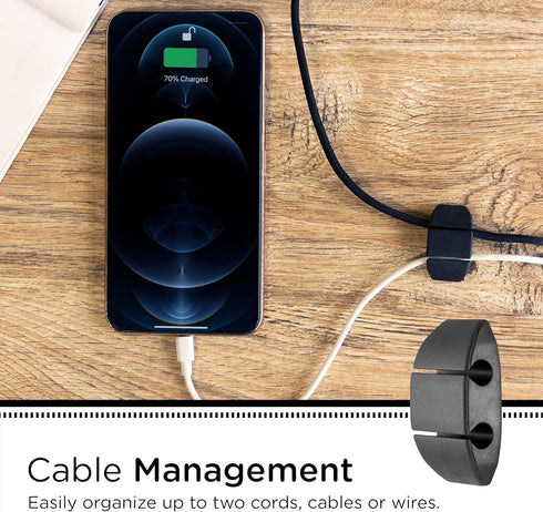6 Pack, 46091-RF1 Cordinate Dual Slot Cable Management Dots, Cord Organizer Cable Holder Clips, Desk Cable Management