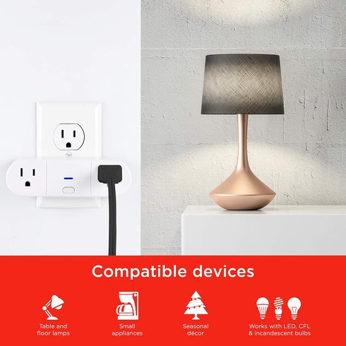 UltraPro Smart Plug WiFi Outlet, Dual Smart Outlet, App Controlled, Works with Alexa, Echo & Google Home, 2 Pack, 51403