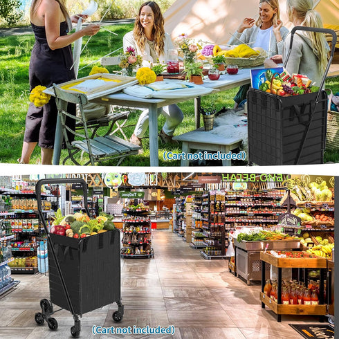 18" 15" 24" Kiffle Shopping Cart LinerWithout Trolley, X X Square Bottom, Fits Grocery Cart, Cover and Adjustable