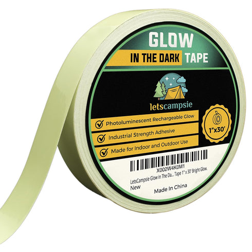 Glow in The Dark Tape – 30ft x 1inch – Premium Industrial Grade Luminous Glow Tape for Night and Outdoor Use