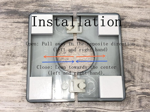 2 Pcs Wall Split Flange, ABS Square Self-Adhesive Escutcheon Plate for 1.3"/33mm Diameter Pipe
