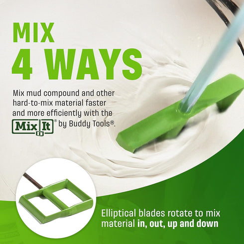 Drywall Mud Mixer for Paint, Epoxy Resin, Potting Soil, 18" Length, Non-Slip Zinc Plated Hex Shaft