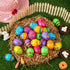 72PCS 2.3" JOYIN Printed Empty Plastic Eggs, Bright Colorful Plastic Eggs Bulks for Festival Hunt, Filling Treats