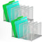 Kuntine.B Desk File Organizer, 2 Pack Upright Mesh Desktop Organizer File Sorter for Home, Office & Classroom, Silver