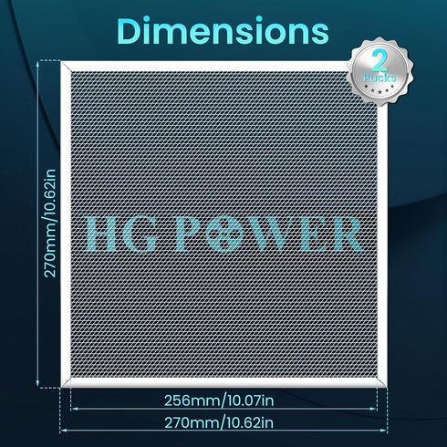 HG Power 2-Pack Mesh Screen for 10 Inch Shutter Exhaust Fan, Fine Metal Filter with Galvanized Edge,10.6"x10.6", Silver by HG Power