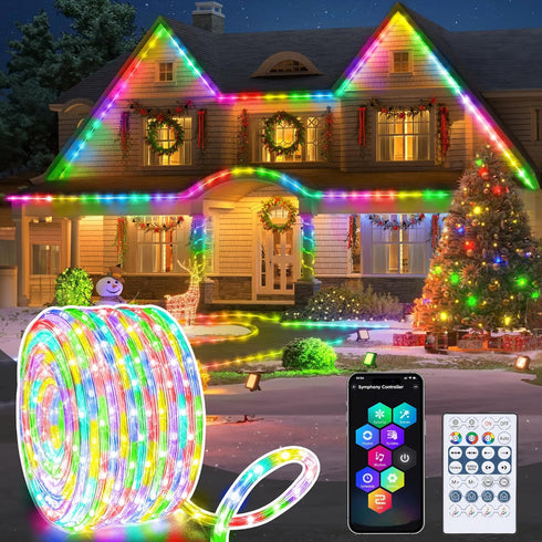 Jnaurb RGB Color Changing Rope Lights Outdoor, 33ft 100LED Smart String Lights