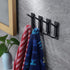 YIGII Towel Hook/Adhesive Hooks, Black Wall Hooks for Bathroom and Kitchen, Heavy Duty 4-Pack