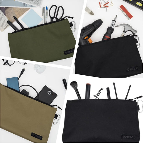 3 Pack Premium Tool Pouch Zipper Bag, 12inch Multipurpose Storage Pouch for Tools, Gadgets, and Travel
