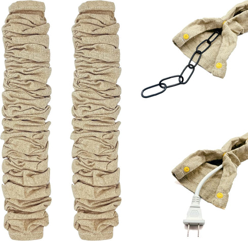 ECUDIS 2 Pack Chandelier Cord Cover, 6 Feet Chain Cover for Chandelier Lighting