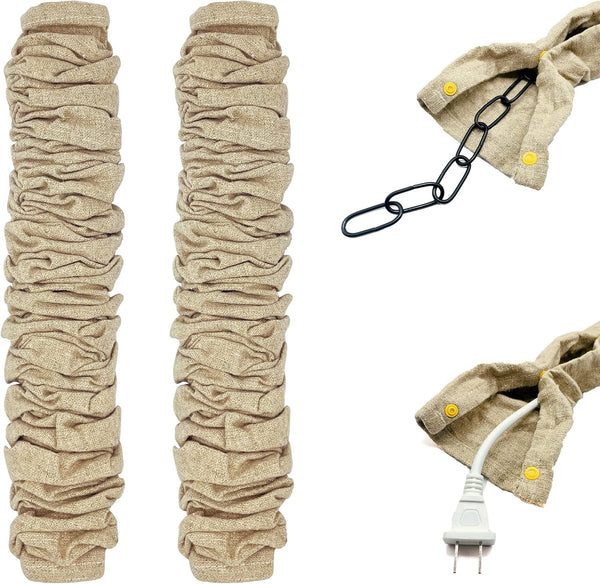 ECUDIS 2 Pack Chandelier Cord Cover, 6 Feet Chain Cover for Chandelier Lighting