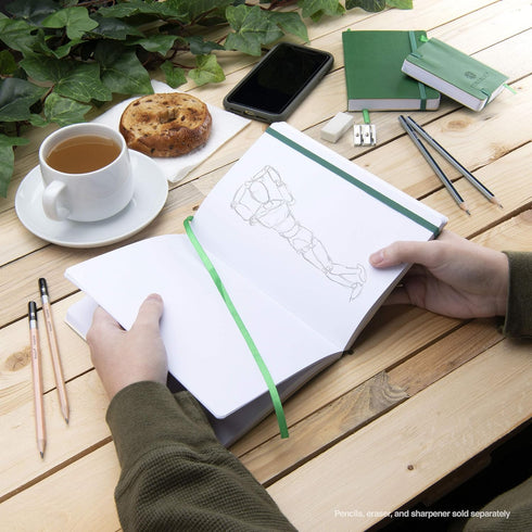 Pentalic Pocket Sketchbook: 3" x 4" Traveler Journal, 160 Pages, Green