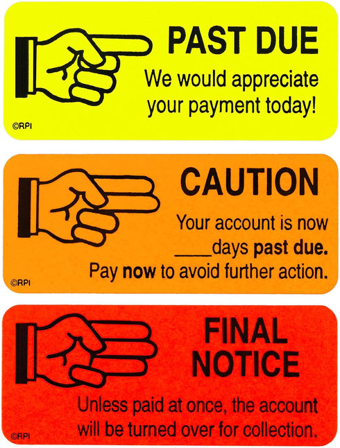 ChromaLabel 1 x 2.25 Inch Accounts Receivable Labels, 250 Labels per Dispenser Box