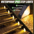 6 Pack, IP65 JSOT Solar Step Stair Lights Outdoor Yard Decor Waterproof Deck Lighting for Outside Solar Powered, Solar