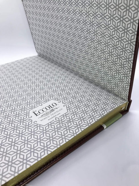 Eccolo Lined Executive Journal Notebook, Gold Edges, 256 Pages, Acid-Free Paper, Hard Cover, Brown, 8 x 10 inches