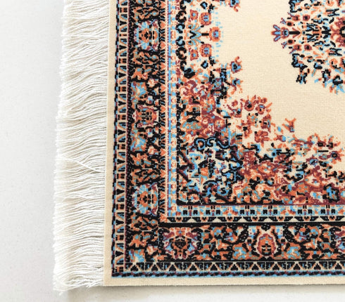 Beautiful Oriental Rug Style Mousepad, Beige Miniature Carpet Computer Mouse Pad, Non-Slip