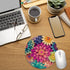 BILLAION 7.9x7.9 Inch Boho Colorful Floral Mouse Pad for Desk, Vibrant Rustic Flower Botanical Aesthetic Mousepad