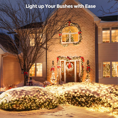 200LED 8.4ft 5.2ft 8 WBao Solar Christmas Lights Outdoor x LED Net Lights with Remote, Lighting Modes, Timer