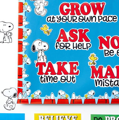Eureka Peanuts Snoopy It's Ok to… Classroom Bulletin Board Set, 42 Pieces for Teachers