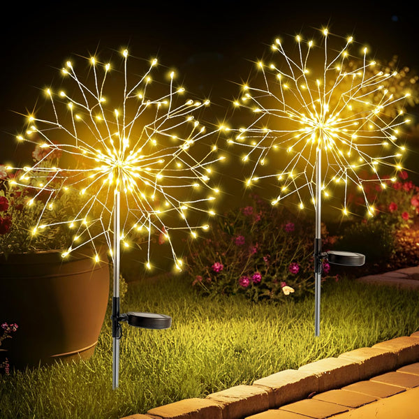 suddus Solar Garden Lights Outdoor Waterproof Decorative, Upgrade 2Pack 150LED Firework Lights,
