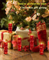 Candles,Set 5 Upinmz Red Flameless Candle with Remote Control and Timer,Flickering Battery Operated Candles with String