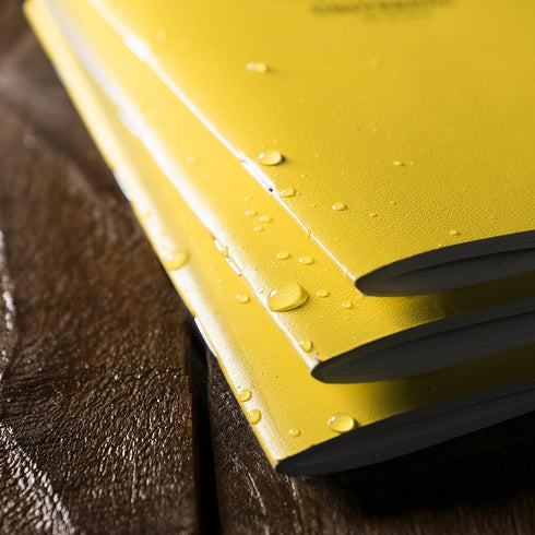 Rite in the Rain Weatherproof Notebook, 4.625" x 7", Yellow Cover, Universal Pattern, 3 Pack