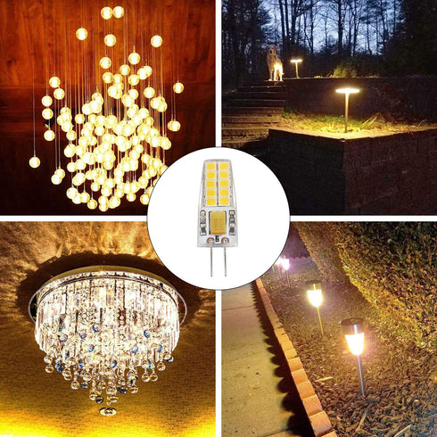 5W G4 LED Light Bulbs, 8 Pack, AC/DC 12V Bi-Pin Base, 50W Equivalent, 3000K Warm White, 360 Degree Beam Angle