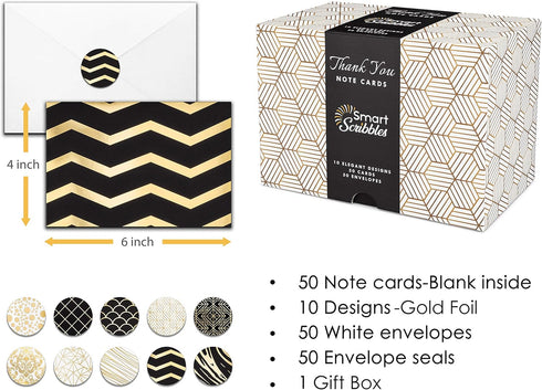 50 4x6 10 Pack, Smart Scribble Blank Cards and Envelopes, Assorted Greeting Cards for All Occasions, Blank Note Cards