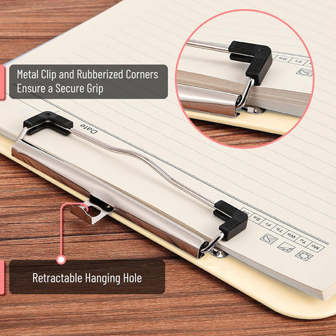 Mr. Pen Plastic Clipboard, 12.5” x 9”, 2 Pack Ivory Clipboards for Kids & Adults, Teacher and Cute Clipboards