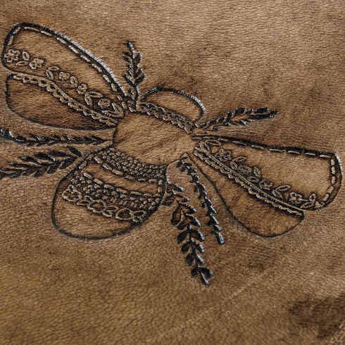 Primitives By Kathy Leather Bound Journal, Intricate Debossed Bee Design, 96 Unlined Pages
