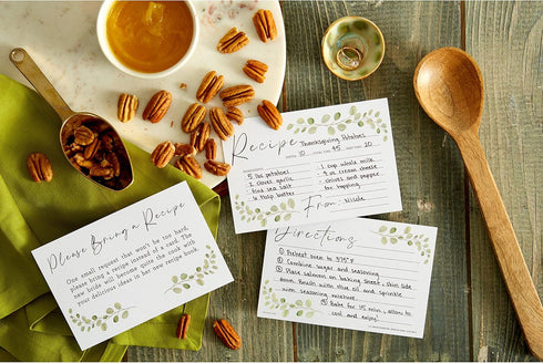 C.R. Gibson Q16-24814 Wedding Shower Recipe Cards and Invite Enclosure Cards, 40pcs, White