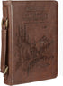 Christian Art Gifts Men's Classic Bible Cover, On Wings Like Eagles Mountain Isaiah 40:31, Brown Faux Leather
