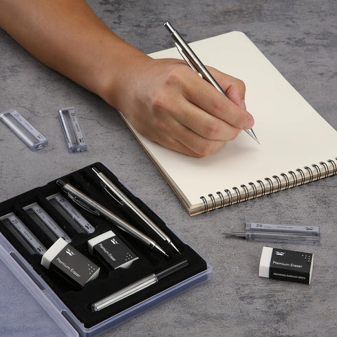 Mr. Pen Metal Mechanical Pencil Set, 0.7mm, 3 Pack, Mechanical Pencils for Sketching and Drafting